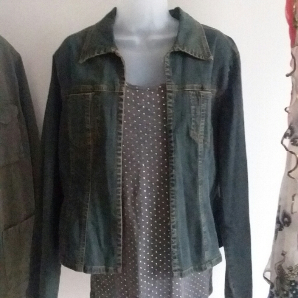 NWT Bisou Bisou Vintage Wash Denim Jean Jacket XL